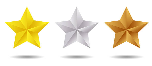 istock A set of gold, silver and bronze stars floating in the air 2210346282