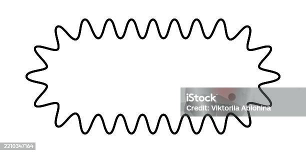 Oval Rectangle With Wavy Edges Rectangular Shape With Curvy Borders ...