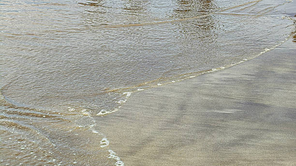 Soft sea wave on sand beach, natural background