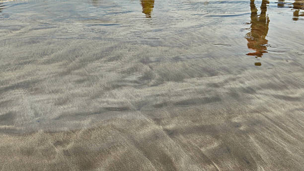 istock Soft sea wave on sand beach, natural background 2210347621