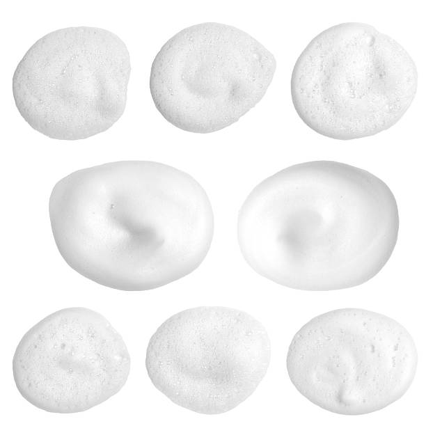 istock Abstract soap bubbles. Set of soap bubbles. Shampoo or shower gel. Separate soap bubbles on white background with texture and contrast background. 2210350742