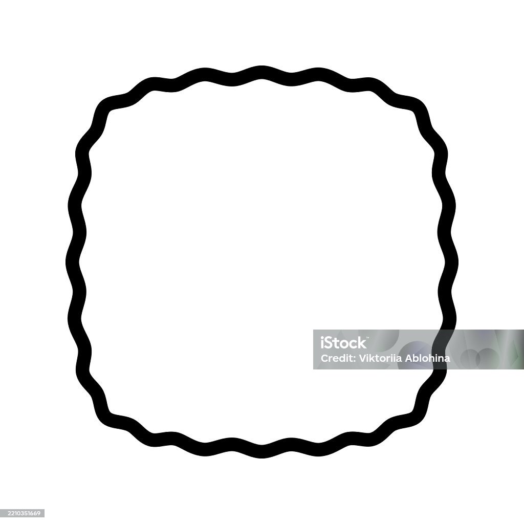 Wavy Squircle Or Square Frame With Rounded Borders Simple Geometric ...
