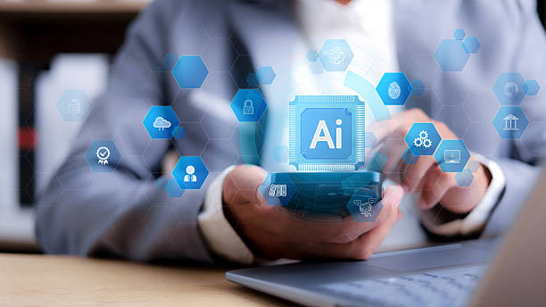 istock Chat with AI or Artificial Intelligence. Young businessman chatting with a smart AI or artificial intelligence using an artificial intelligence chatbot developed by OpenAI. 2210352956