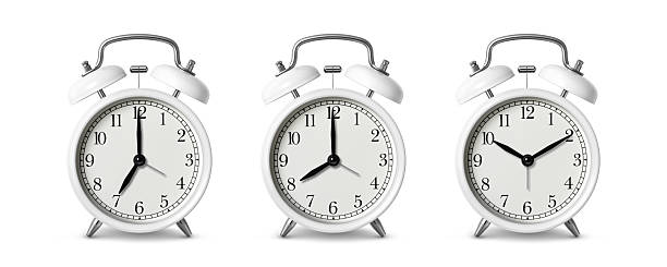 istock White twin bell Alarm Clock analog classic vintage retro style, isolated on a white background. 2210353643