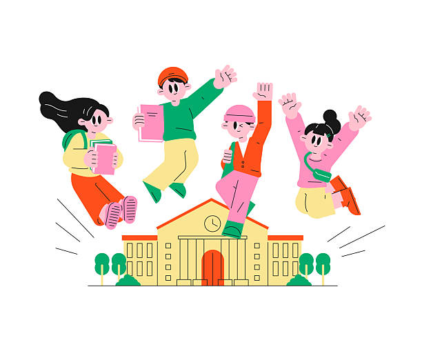excited-students-jumping-in-
