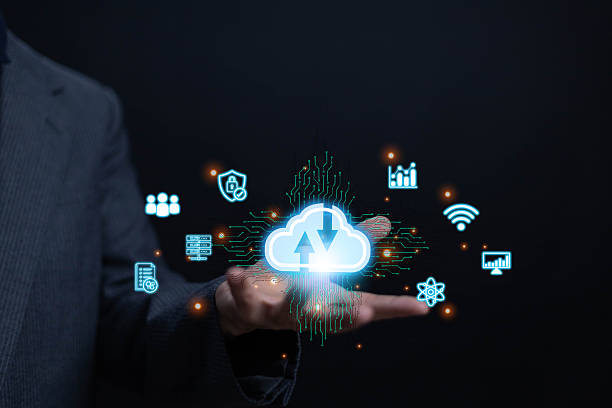 istock In a futuristic world driven by digital technology, businesses rely on cloud infrastructure to store and transfer data securely, using AI-powered solutions to connect global 2210358048
