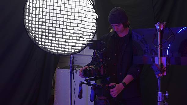istock The videographer sets up the camera, and the lighting technician sets up the lighting, preparing for video shooting. 2210358434