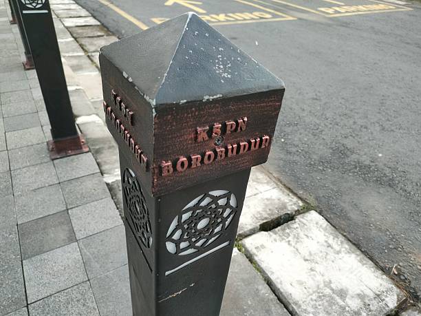 istock Decorative black metal street post 2210359998