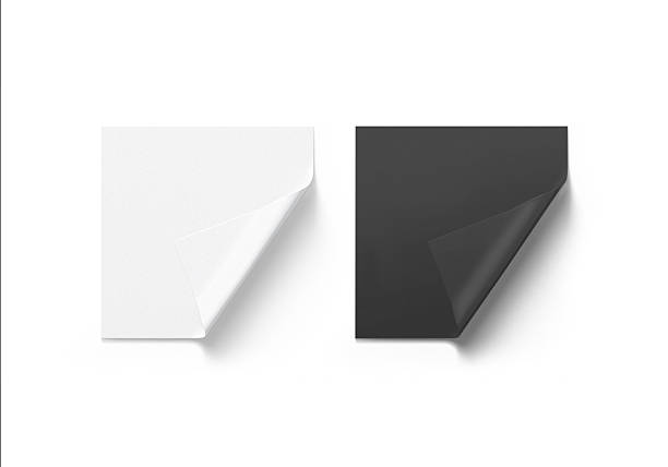 istock Blank black and white fabric sheet material fold corner mockup 2210363576