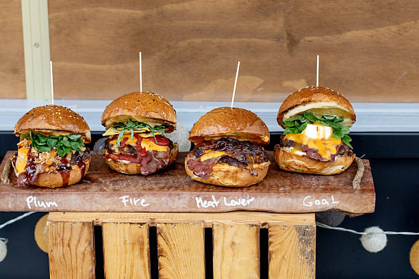 istock Gourmet Sliders on Wooden Board 2210364934