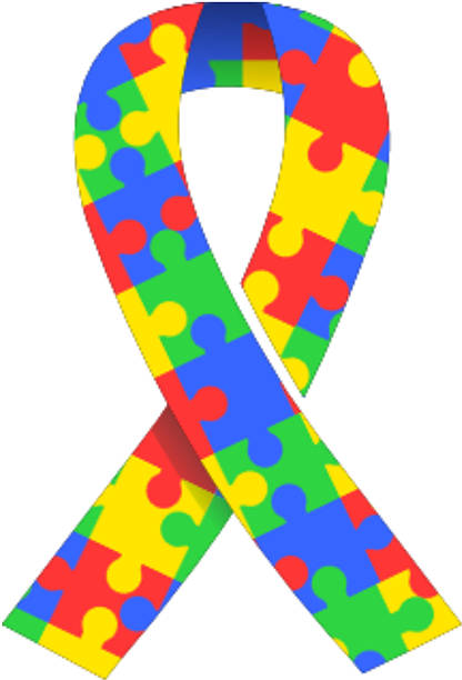 istock Autism Puzzle Symbol in Ribbon for Awareness people. Colorful. 2210372433