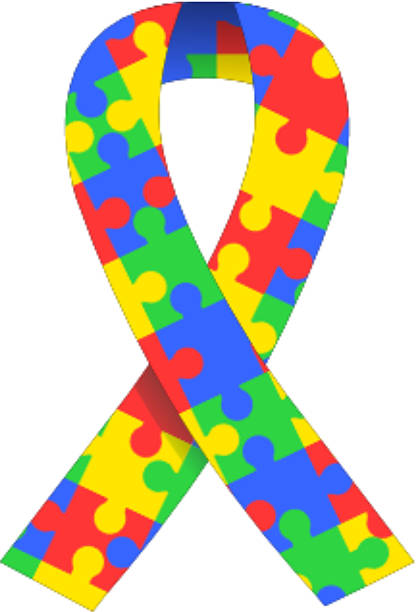 istock Autism Puzzle Symbol in Ribbon for Awareness people. Colorful. 2210372614