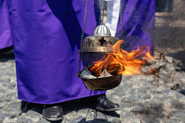 istock Thurible with Flame During Holy Week Procession in Antigua 2210374673