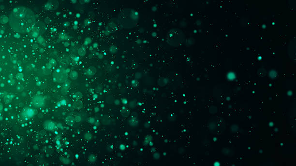 istock Colorful background of bright particles flying horizontally. Dynamic particles float chaotically in space. Shimmering sparkling particles. Real colorful particles in the air. 3D rendering 2210379815