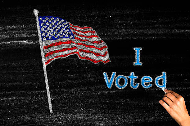 I voted slogan and us american flag