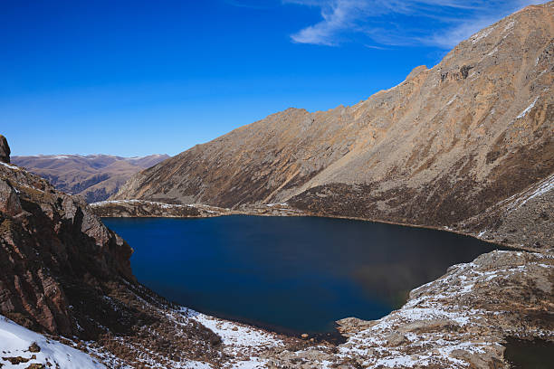 istock Lake under blue sky on high altitude mountain top 2210384339