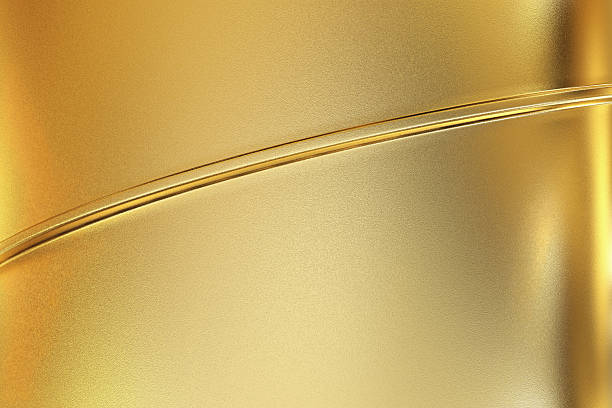 Golden metal elegance, mesmerizing abstract composition showcasing the allure of liquid gold in luxurious environment, 3d rendering stock photo
