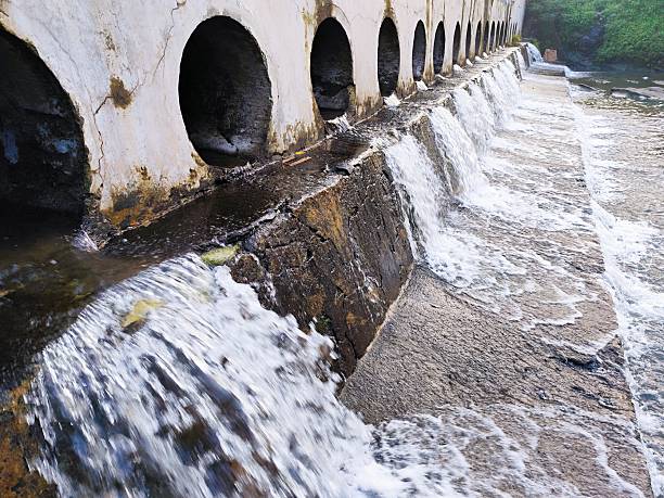 river water dam with water culvert