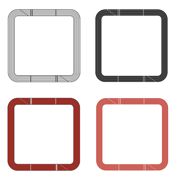 istock Square Track and Field Running Track Decorative Border Frame Template Clipart - Outline, Silhouette & Color 2210394241