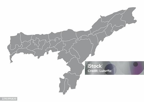 Assam Abstract Map Vector Assam Administrative Map Stock Illustration - Download Image Now ...