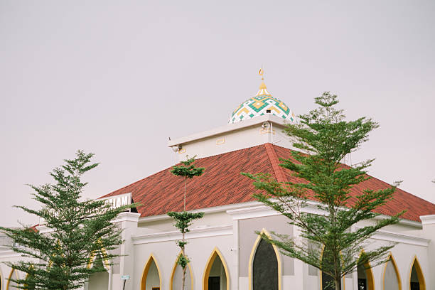 istock Majestic Mosque Architecture featuring Dome, Arches, and Green Tree 2210398580
