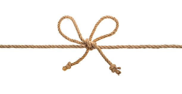 A bow on the brown hemp rope