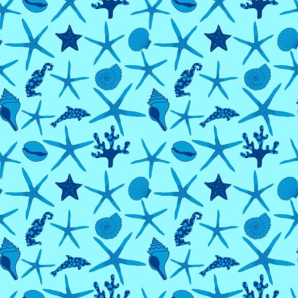 istock Ocean animals seamless summer fish pattern for wrapping paper and kids 2210408431