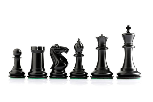 istock chess pieces on chessboard on marble background. game of chess 2210408486