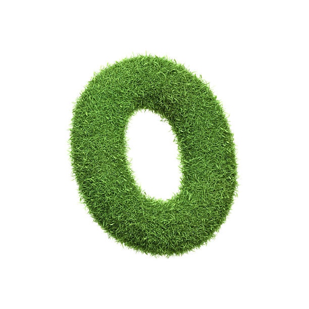 istock The number 0 shaped from dense green grass, set against a pure white backdrop 2210412104