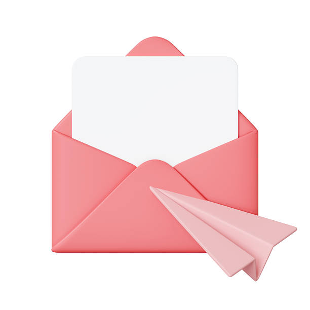 istock Pink envelope with blank card and paper plane 2210412563
