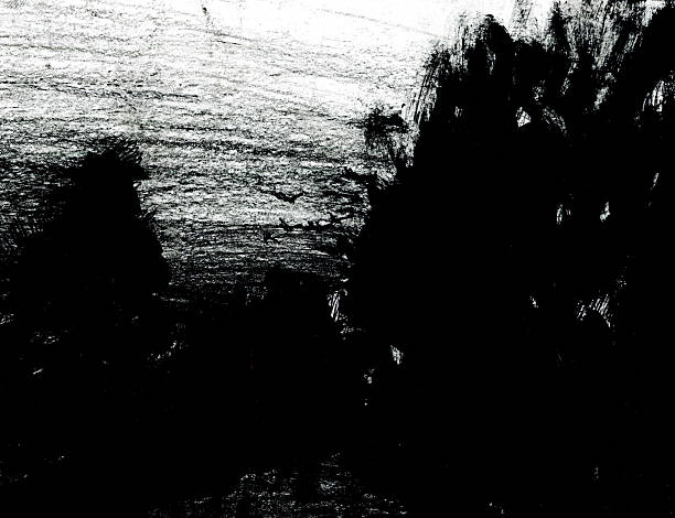 istock Hand drawn illustration of a forest, silhouette on a white background, sketch 2210413033