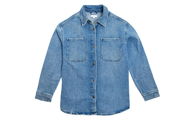 istock Denim shirt isolated on white background 2210414531