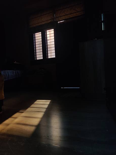 Early morning sun beams through the curtains.