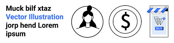 istock Business Person Icon, Dollar Sign, and Online Store Vector Graphic Elements 2210422513