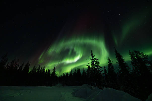 istock Aurora borealis (northern lights) in Lapland, Finland. 2210424543