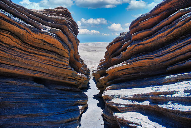 Las Grietas is a huge 600m high crack formed by the water on the slope of the Montaña Blanca volcano.