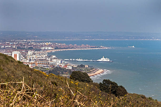 Elevated view of Eastbourne in Sussex, UK