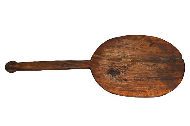 Old vintage wooden shovel for oven
