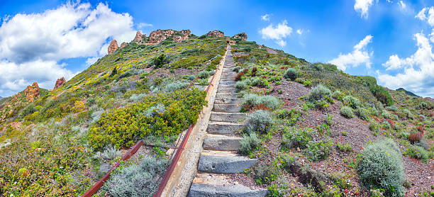 Unbelivable spring view of Nebida and Masua coast and.  Location:  Nebida, Iglesias, Sardinia, Italy Europe
