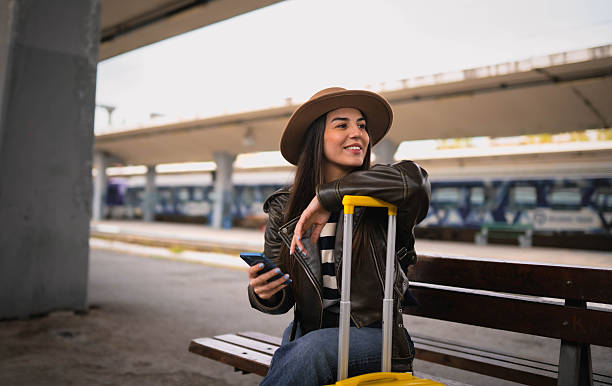 istock Hand luggage and I ready to go 2210467837
