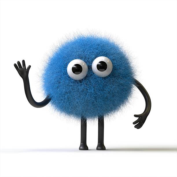 istock Fluffy, cute monster waving 2210479958