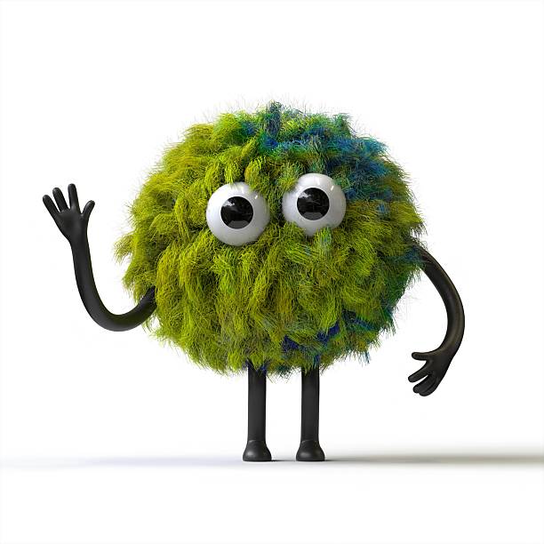 istock Fluffy, cute monster waving 2210483221