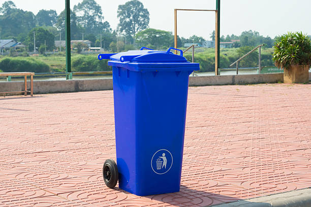 istock Blue trash on outdoor location. 2210484555
