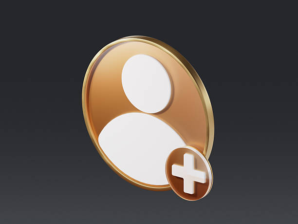 3D Add user avatar Create group symbol. New profile account. People blue icon and plus. Human, person trendy and modern in 3d style. 3d render icon