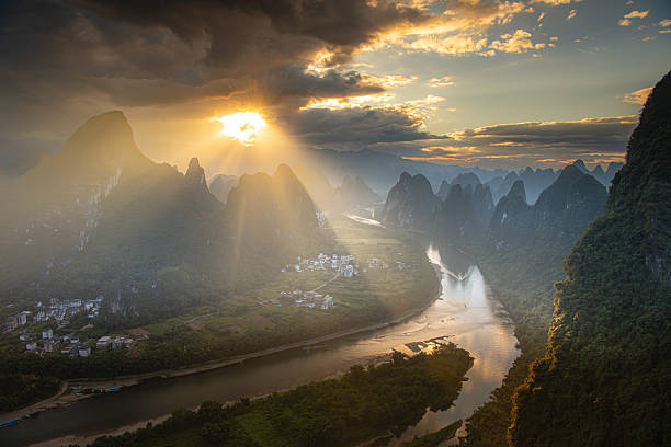 istock Guilin Xingping Xianggong Mountain Sunrise, China 2210500775