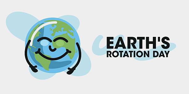 istock Earth's rotation day Banner Design, Cartoon Style Smiling Earth Character, Vector Design Template. 2210503310