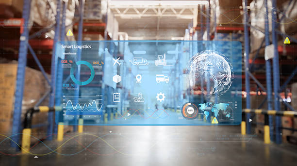 istock Manage smart warehouse for overseas export, digital inventory control, smart logistics, future transportation innovation 2210504067