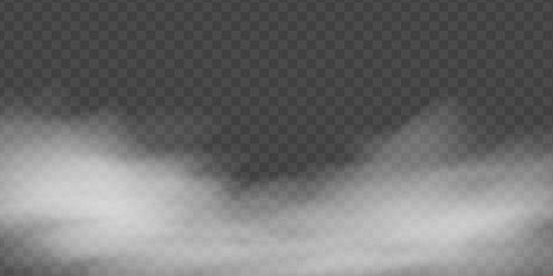 weißer rauch oder wolken mit transparentem hintergrund - nebel stock-grafiken, -clipart, -cartoons und -symbole
