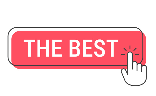 Top Click The Best Click Button With Hand Cursor On White Background Stock ...