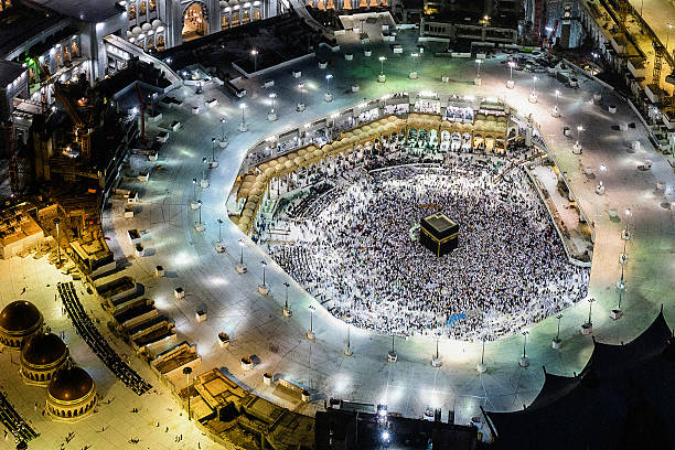 Realistic islamic hajj pilgrimage illustration